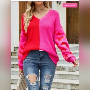 Women's oversized color block sweater
